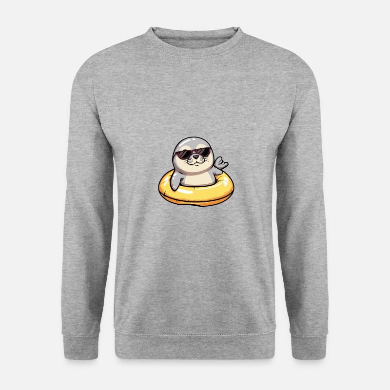 Robbe Comic Cool - Unisex Pullover - Weißgrau meliert