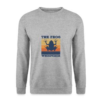Frosch - Unisex Pullover - Weißgrau meliert - Vorne - Alina (178cm) & Michal (187cm)