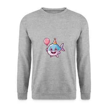 Piranha Pisces Birthday Baby - Unisex Sweatshirt - salt & pepper - Front - Alina (178cm) & Michal (187cm)