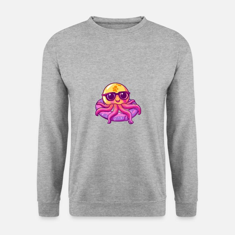 Qualle Comic Cool - Unisex Pullover - Weißgrau meliert