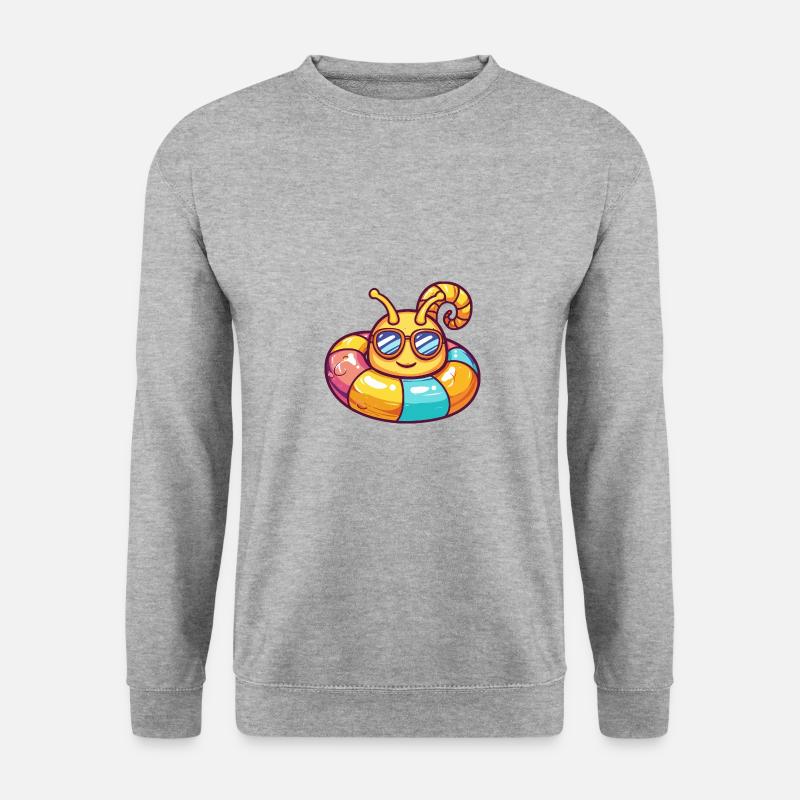 Schnecke Comic Cool - Unisex Pullover - Weißgrau meliert
