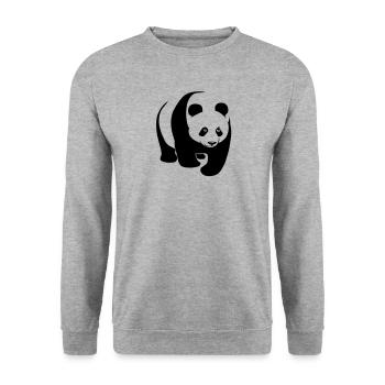 panda teddy bear cute animal t-shirt - Unisex Sweatshirt - salt & pepper - Front - Alina (178cm) & Michal (187cm)