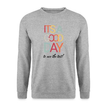 C’est une bonne journée pour réussir le test - Enseignants - Sweat-shirt Unisexe - gris chiné - Devant - Alina (178cm) & Michal (187cm)