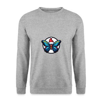 Noël Papillon Noël - Sweat-shirt Unisexe - gris chiné - Devant - Alina (178cm) & Michal (187cm)