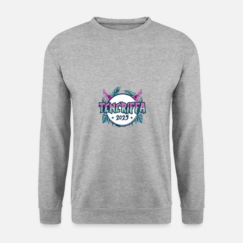 Teneriffa 2025 Urlaub - Unisex Pullover - Weißgrau meliert