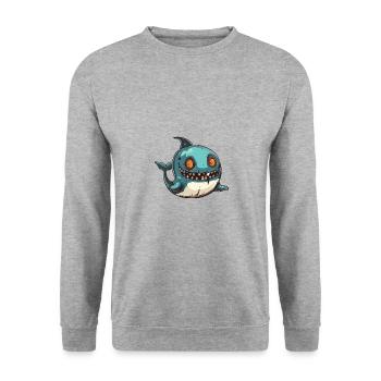 Whale Halloween Comic Funny - Unisex Sweatshirt - salt & pepper - Front - Alina (178cm) & Michal (187cm)