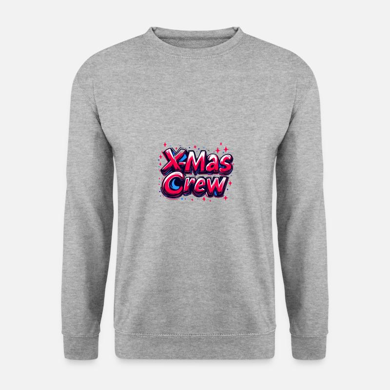 X-Mas Crew Weihnachten - Unisex Pullover - Weißgrau meliert