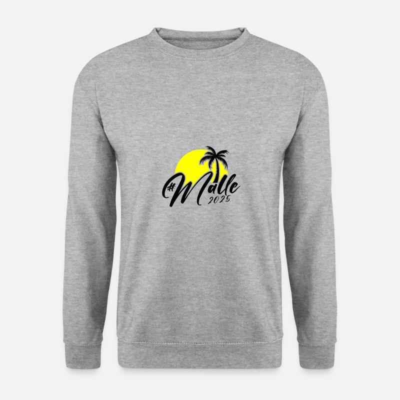 Malle 2025 Palme - Unisex Pullover - Weißgrau meliert