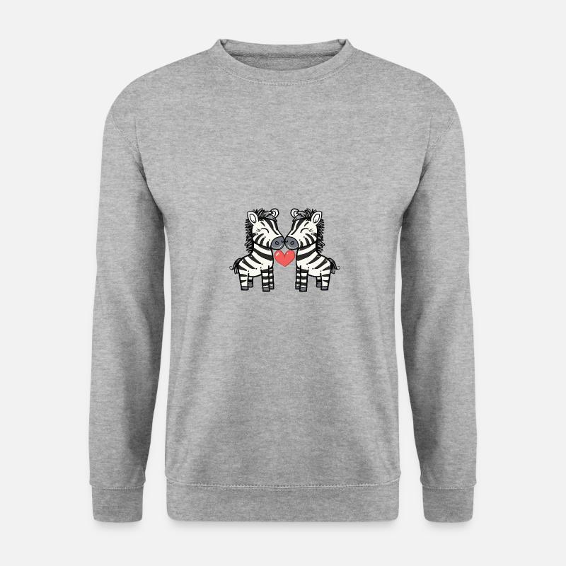Zebra Couple Valentine's Day - Unisex Sweatshirt - salt & pepper