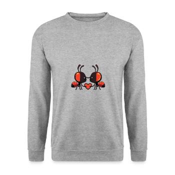 Ant Couple In Love Insect Animal Valentine's Day - Unisex Sweatshirt - salt & pepper - Front - Alina (178cm) & Michal (187cm)