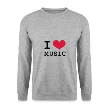I love music - Unisex Sweatshirt - salt & pepper - Front - Alina (178cm) & Michal (187cm)