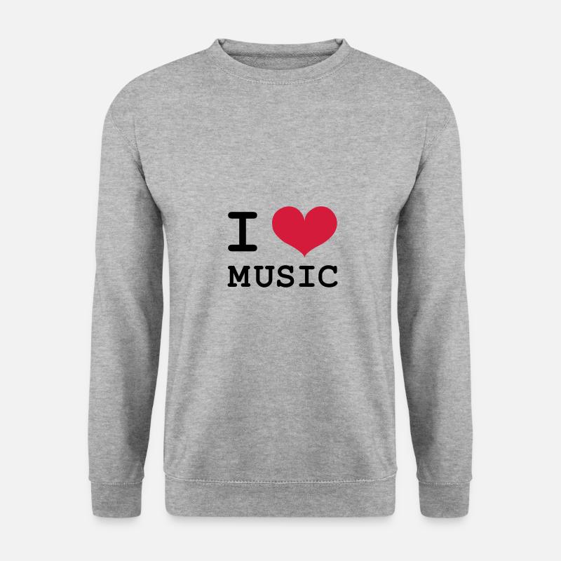 Ich liebe musikalisch - Unisex Pullover - Weißgrau meliert