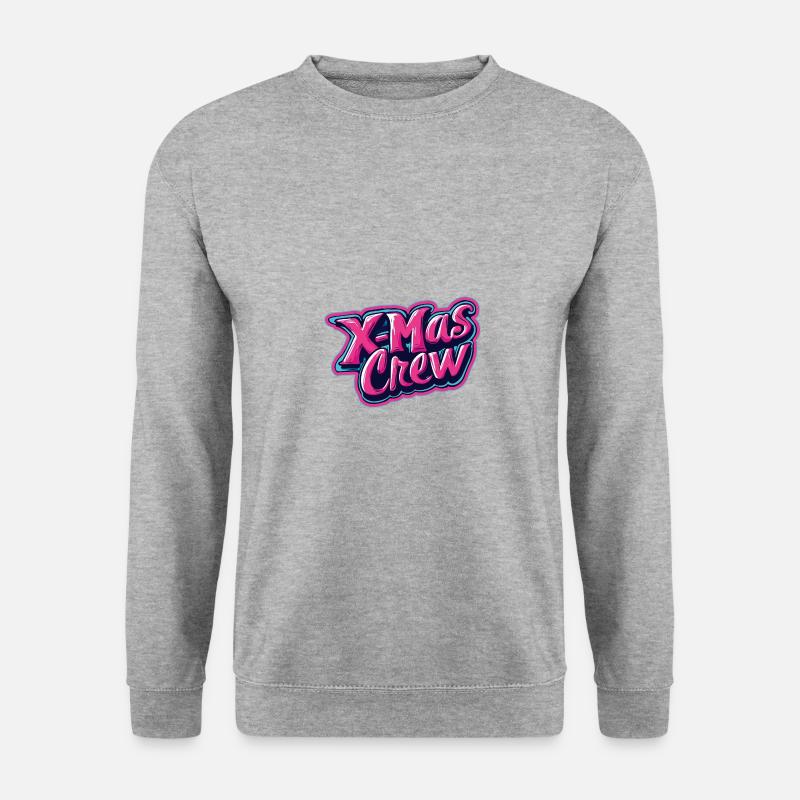 Weihnachten X-Mas Crew - Unisex Pullover - Weißgrau meliert