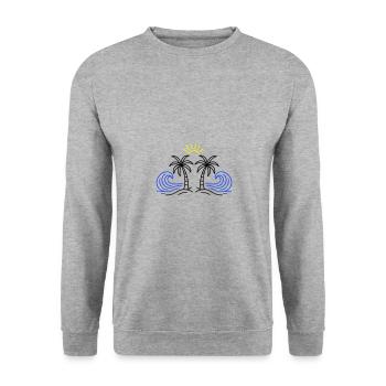 Ile Mer Soleil - Sweat-shirt Unisexe - gris chiné - Devant - Alina (178cm) & Michal (187cm)