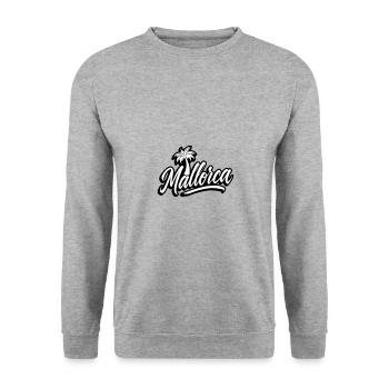 Palmiers lettrage de Majorque - Sweat-shirt Unisexe - gris chiné - Devant - Alina (178cm) & Michal (187cm)