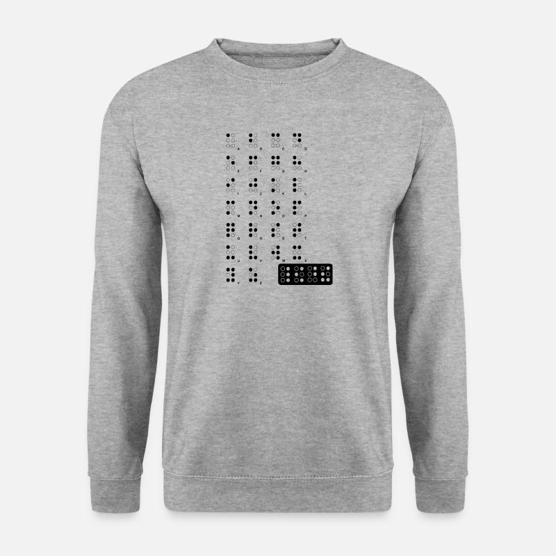 Braille blak - Unisex Pullover - Weißgrau meliert