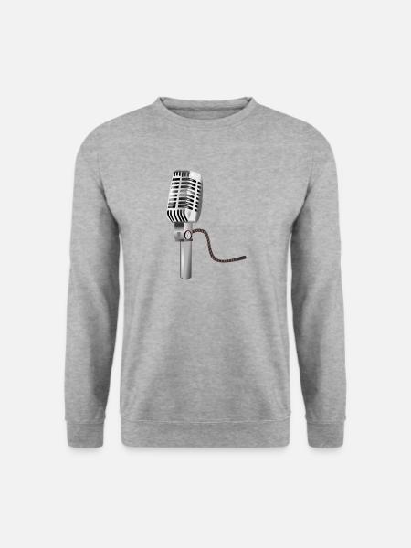 microphone - Sweat-shirt Unisexe - gris chiné