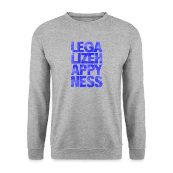 Legalize Happiness T-Shirt - Unisex Pullover - Weißgrau meliert - Vorne - Alina (178cm) & Michal (187cm)