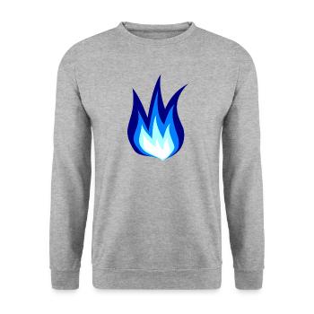 Blue Fire Flames - Unisex Sweatshirt - salt & pepper - Front - Alina (178cm) & Michal (187cm)