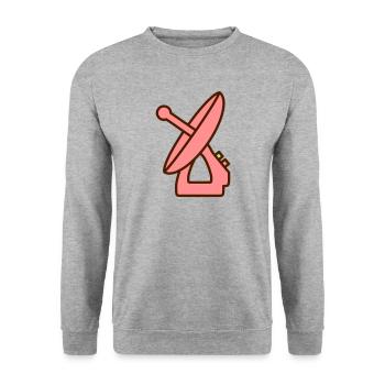 Radar Maschine Gerät Geschenkidee Aufnahme - Unisex Pullover - Weißgrau meliert - Vorne - Alina (178cm) & Michal (187cm)