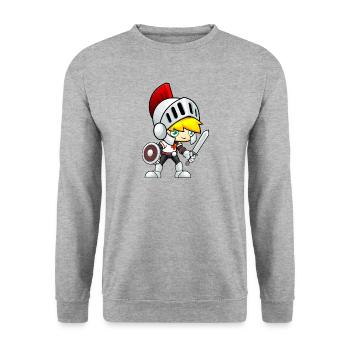 schwert sword knight ritter axt axe ax23 - Unisex Pullover - Weißgrau meliert - Vorne - Alina (178cm) & Michal (187cm)