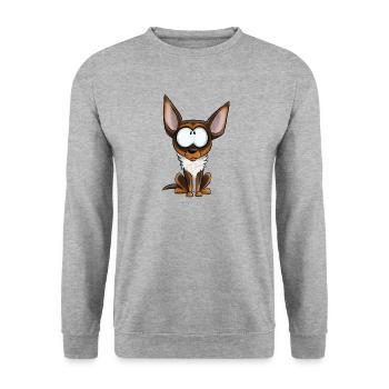 Je Suis Chihuahua - Chocolat Feu Blanc - Sweat-shirt Unisexe - gris chiné - Devant - Alina (178cm) & Michal (187cm)