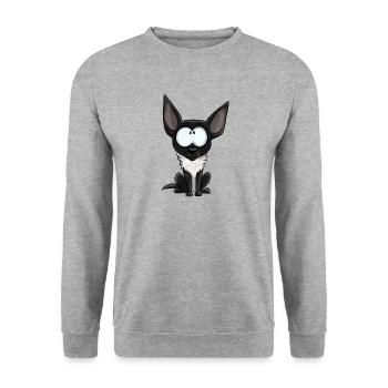 Je Suis Chihuahua - Noir Blanc - Sweat-shirt Unisexe - gris chiné - Devant - Alina (178cm) & Michal (187cm)
