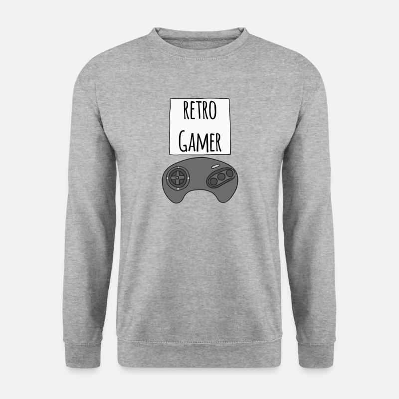 Gamer Retro Saturn - Unisex Pullover - Weißgrau meliert
