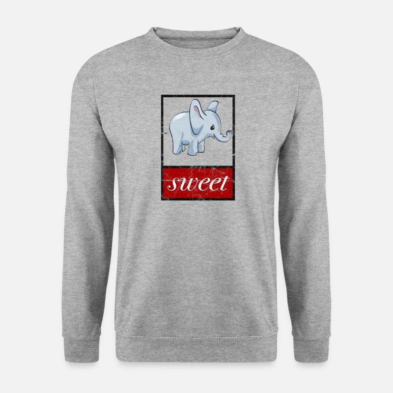 doux éléphant; doux dans l’aspect usagé - Sweat-shirt Unisexe - gris chiné