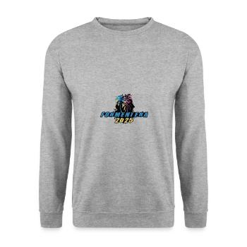 Formentera 2025 Vacances Palmiers Coloré - Sweat-shirt Unisexe - gris chiné - Devant - Alina (178cm) & Michal (187cm)