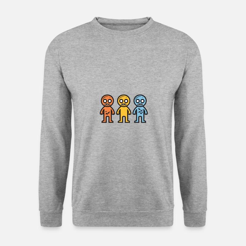 Zombies Halloween Niedlich - Unisex Pullover - Weißgrau meliert