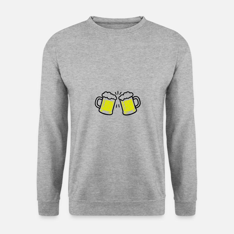 Bier Anstossen Prost - Unisex Pullover - Weißgrau meliert