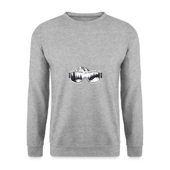 Skibrille Berge - Unisex Pullover - Weißgrau meliert - Vorne - Alina (178cm) & Michal (187cm)