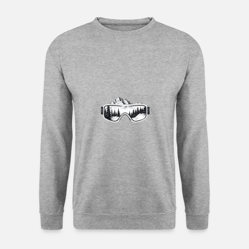 Skibrille Berge - Unisex Pullover - Weißgrau meliert