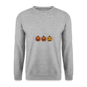 Pumpkin Halloween Cute - Unisex Sweatshirt - salt & pepper - Front - Alina (178cm) & Michal (187cm)