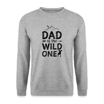 Dad Of The Wild One - Vater - Unisex Pullover - Weißgrau meliert - Vorne - Alina (178cm) & Michal (187cm)