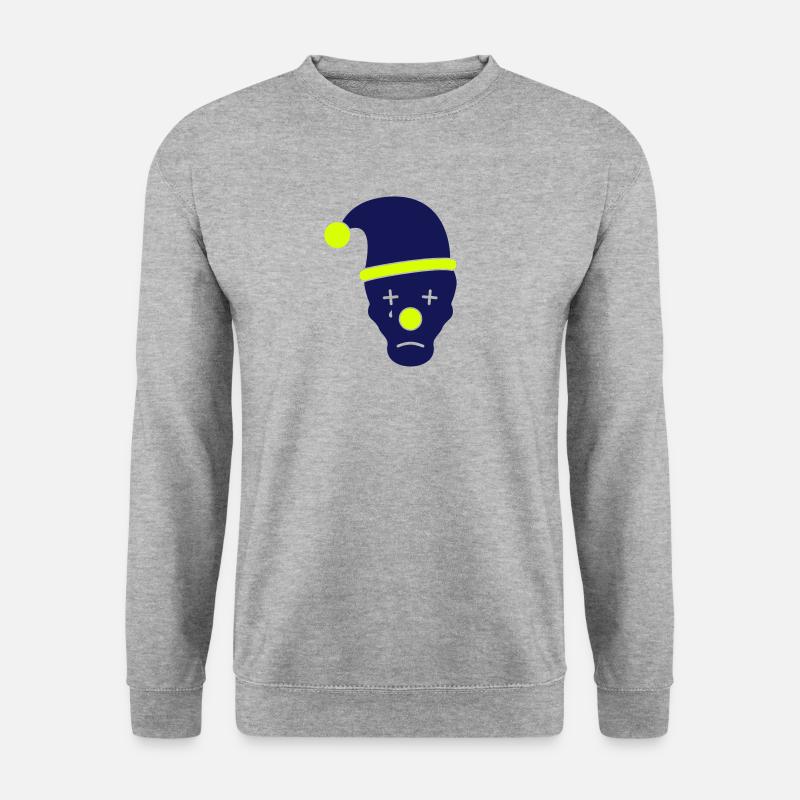 Trauriger Clown - Unisex Pullover - Weißgrau meliert
