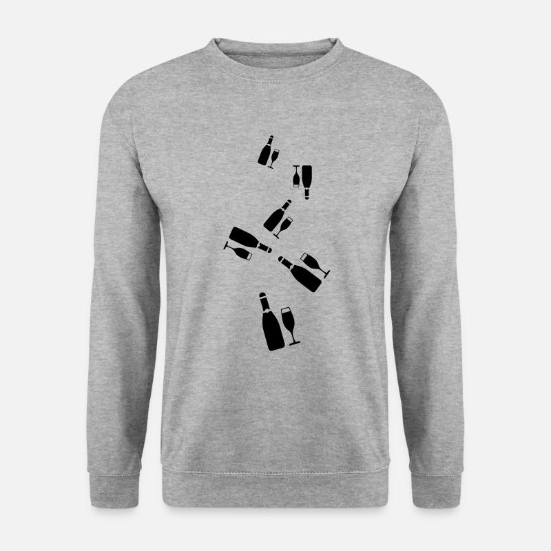 Rotwein Symbol - Unisex Pullover - Weißgrau meliert