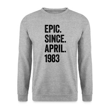 40 Years Epic Since April 1983 40th Birthday - Unisex Sweatshirt - salt & pepper - Front - Alina (178cm) & Michal (187cm)