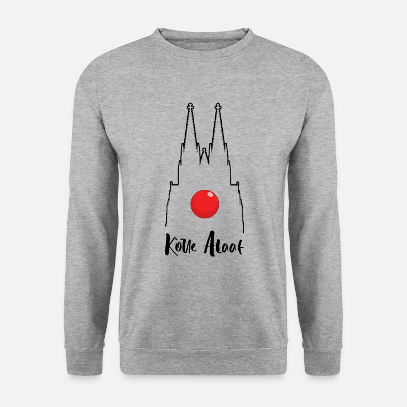 Karneval Kölle Alaaf am Kölner Dom - Unisex Pullover - Weißgrau meliert