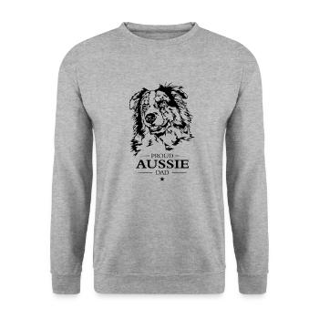 Aussie Dad Australian Shepherd Dog Dog Wilsigns - Unisex Sweatshirt - salt & pepper - Front - Alina (178cm) & Michal (187cm)