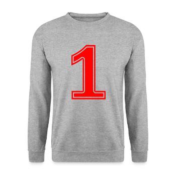 1 - Unisex Pullover - Weißgrau meliert - Vorne - Alina (178cm) & Michal (187cm)