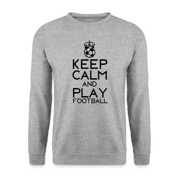 keep calm crown play soccer ball - Unisex Sweatshirt - salt & pepper - Front - Alina (178cm) & Michal (187cm)