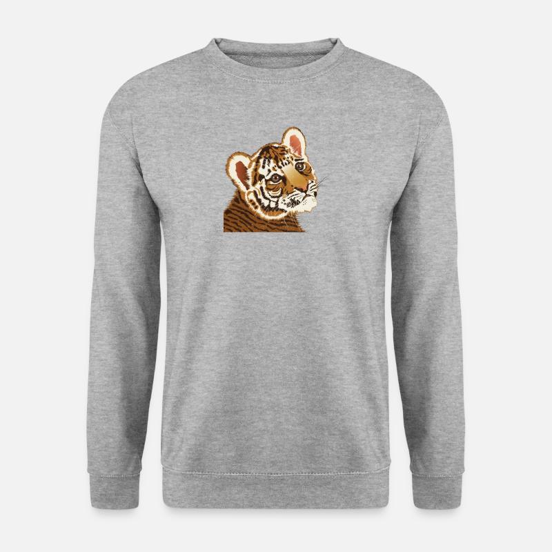Tiger - Unisex Pullover - Weißgrau meliert