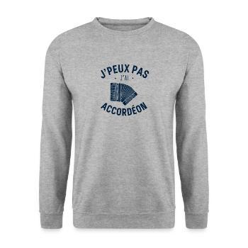 j peux pas j ai Accordéon - Sweat-shirt Unisexe - gris chiné - Devant - Alina (178cm) & Michal (187cm)