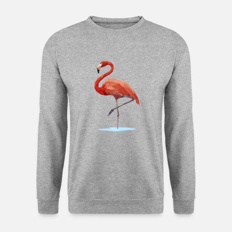 Flamingo - Unisex Pullover - Weißgrau meliert