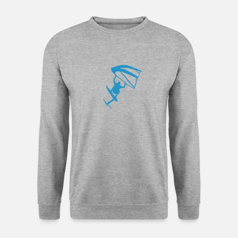 Wingfoiling Sticker - Unisex Pullover - Weißgrau meliert