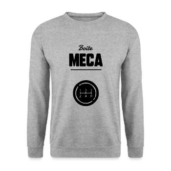 Boîte meca - Sweat-shirt Unisexe - gris chiné - Devant - Alina (178cm) & Michal (187cm)