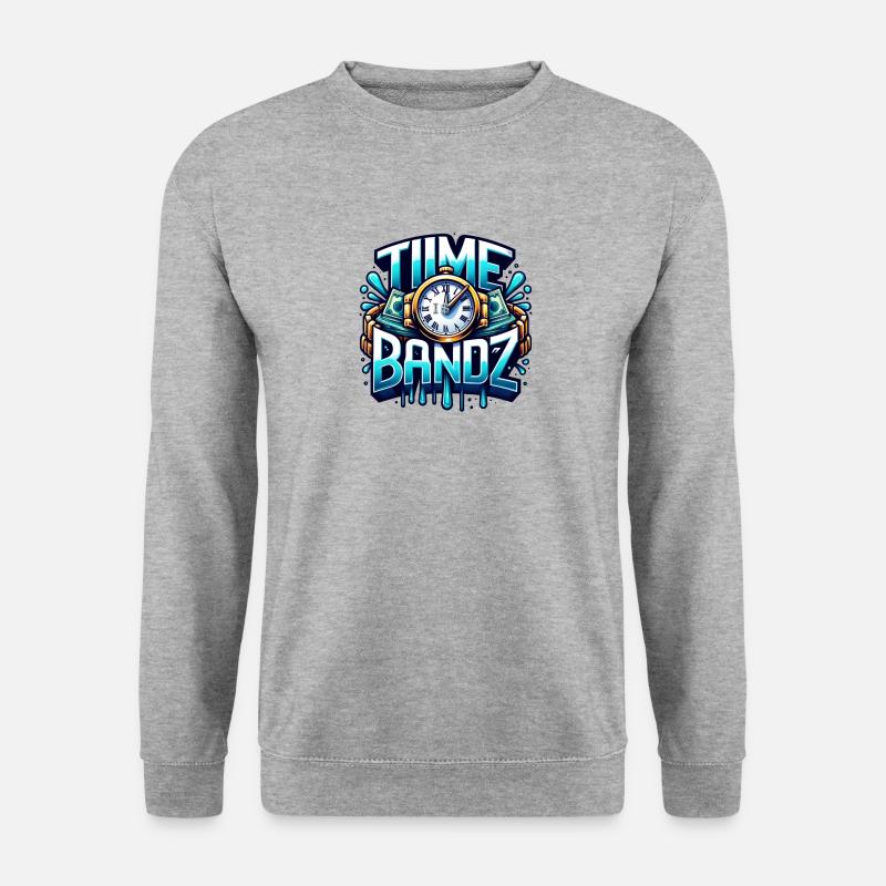Die Zeit ist verstreichen - Unisex Pullover - Weißgrau meliert