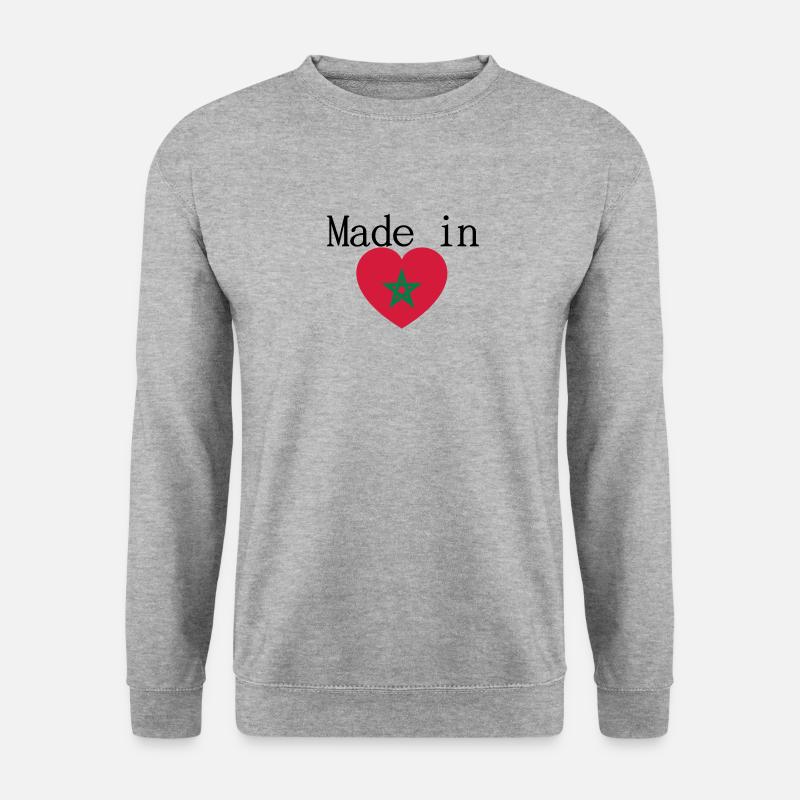 Marokko - Unisex Pullover - Weißgrau meliert